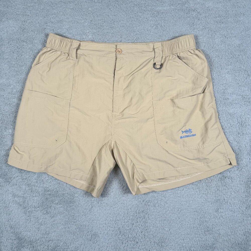 BassDash Cargo‎ Hiking Quick Dry Fishing Shorts Mens 2XL Beige Nylon Outdoor Zip